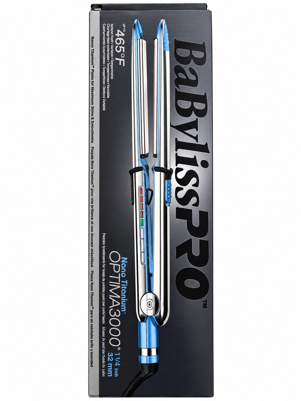 BaByliss Blue and Silver Men's Nano Titanium Flat Iron